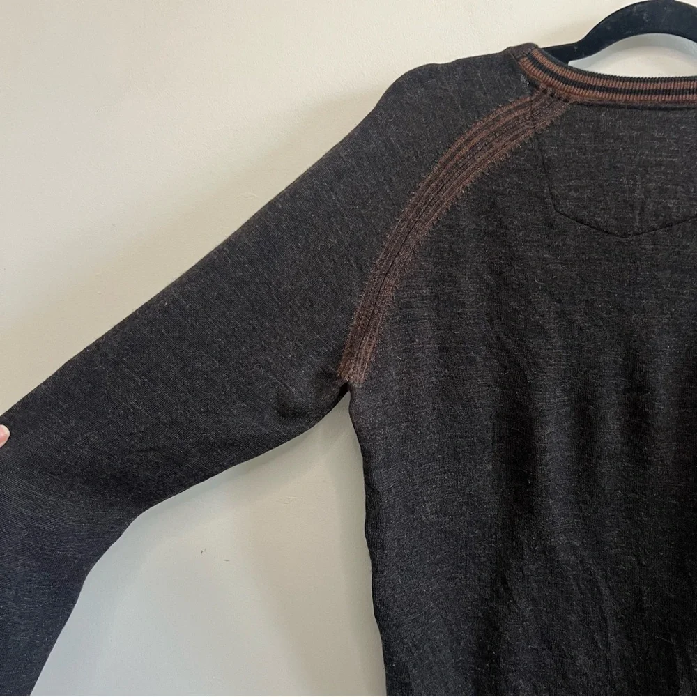 Robert Graham Men's Dark Brown 100% Wool Crewneck Sweater Business Work Classic